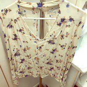 flower long sleeve blouse